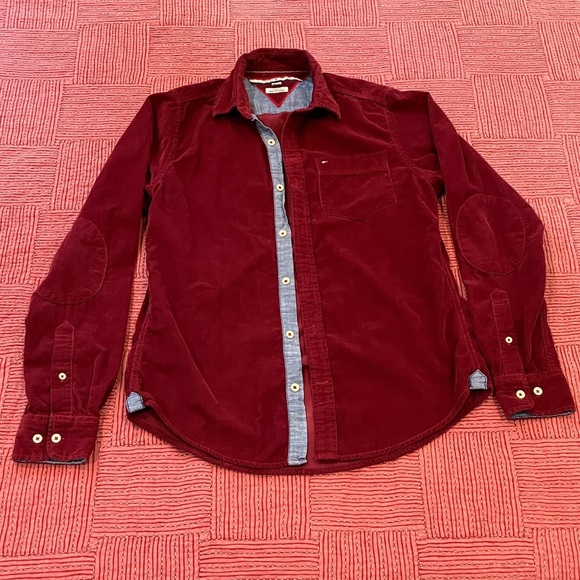 Tommy Hilfiger men’s size XS burgundy red Corduroy Shirt - Picture 3 of 15